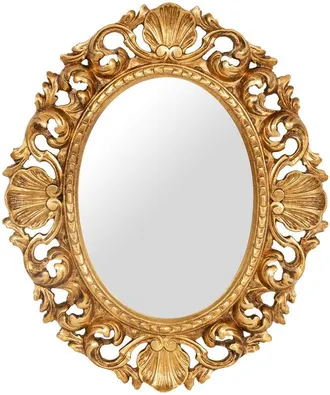 Biscottini International Biscottini - specchiera da parete in legno finitura foglia oro anticato made in italy