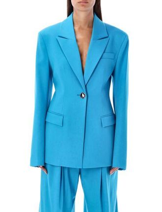 The Attico Blauwe Koel Wol Blazer
