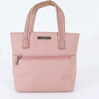 Gucci Pink Leather Canvas Handbag Tote Bag (Pre-Owned)