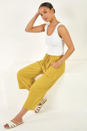 Roman Linen Mix Cropped Trouser