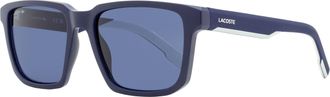 Lacoste Mens Rubber Effect Rectangular Sunglasses L999S 401 Matte Blue 55mm