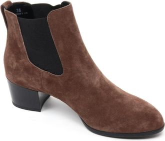Hogan Elastische Gladde Enkelboot - Dames - Chelseaboots - Bruin - 36 EU - Schoenen