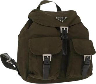 Prada Pre-owned Vintage Rugzak - Dames - Vintage Rugzakken - Groen - ONE Size - Leer - Vintage
