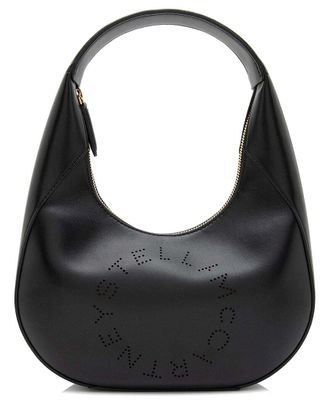 Stella McCartney Stella Mccartney Black Eco Alter Nappa Perforated Logo Small Hobo (Authentic Pre-Loved)