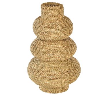 Beliani Beliani - Jarr&oacute;n Decorativo Para Flores Artificiales Cuerda De Algas Marinas Estilo Natural Claro Marang