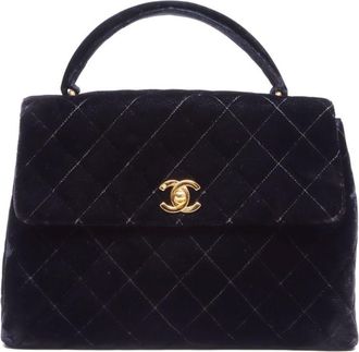 Chanel 1996-1997 Kelly handbag - women - Velvet - One Size - Black