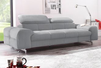 Cotta Polstergarnitur »Chef« Set, Set bestehend aus: 2-Sitzer mit Kopfteilverstellung & Hocker