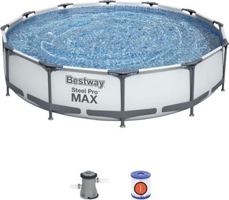 Bestway Steel Pro Max 12 X 30/3.66m X 76cm Pool Set - Estructura De Acero - F&aacute;cil Montaje - Ideal Para El Jard&iacute;n - Piscina Desmontable, Jard&iacute;n, Verano