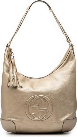 Gucci Pre-owned Gucci Metallic Leather Soho Shoulder Bag 326706 498492
