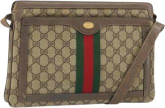 Gucci Pre-owned Cross Body Bags, female, Beige, Size: ONE SIZE Pre-owned Canvas Cross Body Bag