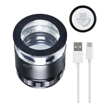 OEM Lupa De Joyero 10x, Lupa De Bolsillo Port&aacute;til Con 6 Led, Recargable Con Campo De Visi&oacute;n De 25 Mm, Para Joyer&iacute;a, Gemas, Monedas Y Herramientas De Brico