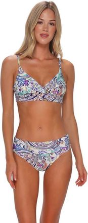 Sunsets Lyla Bralette Bikini Swimsuit Top in Tide Pool Twist at Nordstrom, Size 3X-Large