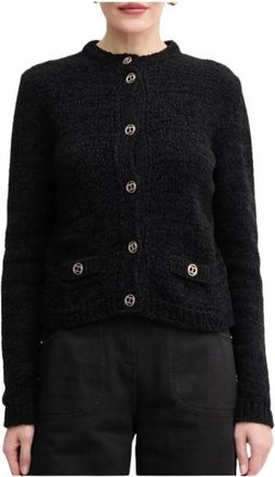 Twinset Gebreid Vest met Gouden Knopen - Dames - Vesten - Zwart - M - Truien & Vesten
