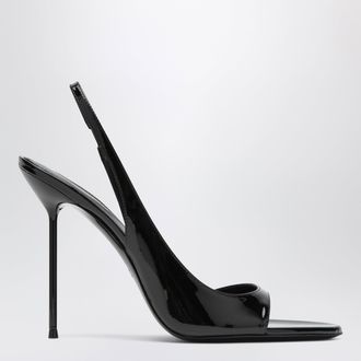 PARIS TEXAS Black patent slingback sandals