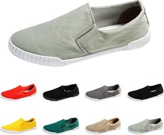 Generic Sneaker Canvas Mens Low-Top Canvas Shoes Breathable Flat Slippers Slip on Loafer Soft Comfort Classic Espadrilles Moccasins Trainers Outdoor Casual Sh