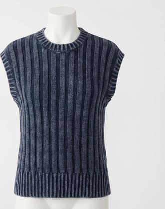 Faherty Sunwashed Sweater Vest In Navy Blazer