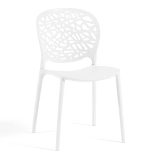 Siediti Fuori e Dentro Set de 4 sillas de jard&iacute;n apilables en resina blancas