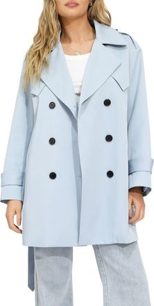 Belle & Bloom Whispers of Verona Trench Coat in Sky Blue at Nordstrom, Size Medium