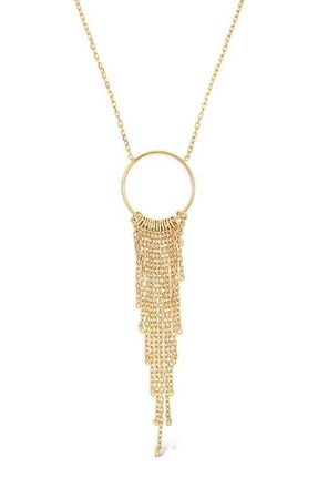 Bony Levy 14K Gold Circle Fringe Drop Necklace in 14K Yellow Gold at Nordstrom, Size 18