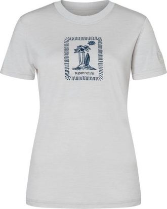 super.natural Palm Island Bio Jersey Tee Merinoshirt f&uuml;r Damen | wei&szlig;/blau