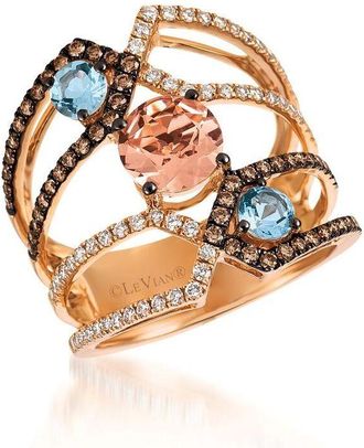 Le Vian Ladies Peach Morganite Rings in 14K Strawberry Gold