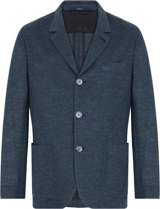 Fedeli Elegant Slim Fit Jacket - Heren - Business blazers - Blauw - L - Leer - Kostuums