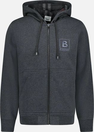 Burberry Mens Burberry Fordson Check Hoodie Sweatshirt Charcoal - Grey - Size: 40