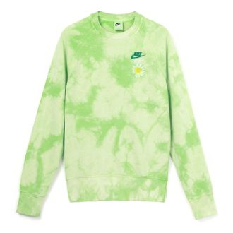 Nike Mens Nike Sportswear Tie Dye Daisy Embroidered Round Neck Bright Green DM5011-332