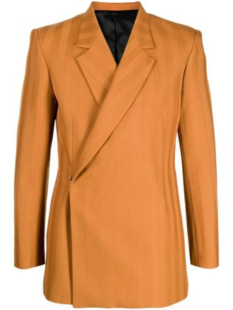 EGONlab. Egonic striped double-breasted blazer - Brown