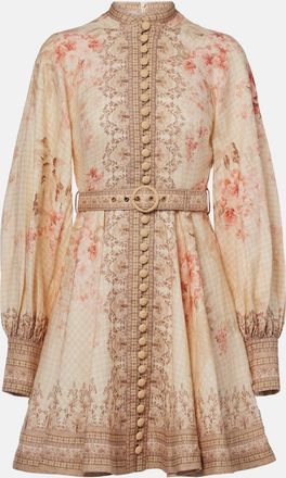 Zimmermann Illuminate floral linen minidress