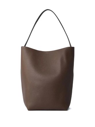 The Row large N/S Park pebble-grain leather tote bag - men - Leather - One Size - Brown
