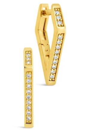 Sterling Forever Katalina Cubic Zirconia Hoop Earrings in Gold at Nordstrom Rack