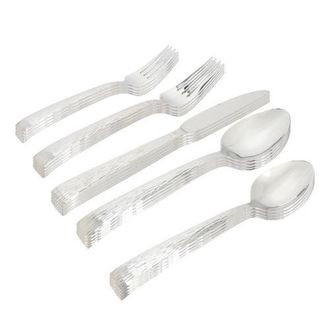 Gibson Home Cowper 20 Piece Stainless Steel Flatware Set in Metallic Silver at Nordstrom