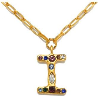 Sequin Emilie Crystal Initial Pendant Necklace in Gold - I at Nordstrom