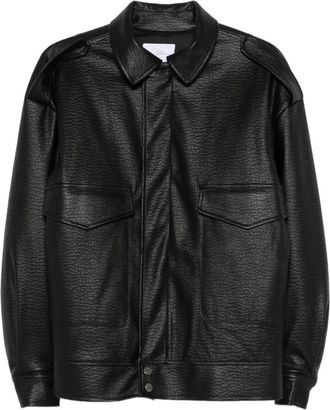 So Allure Oversized jack met leren effect en rits - Zwart