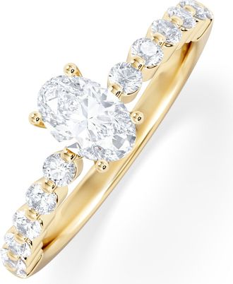 The Diamond Store Solstice Oval Cut 0.80ct Lab Diamond Engagement Ring F/VS in 9k Gold