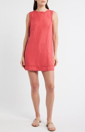 Marine Layer Cora Linen Blend A-Line Minidress in Red at Nordstrom, Size X-Small