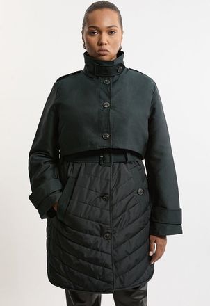 Karen Millen Plus Size Lightweight Padded Hybrid Short Trench Coat