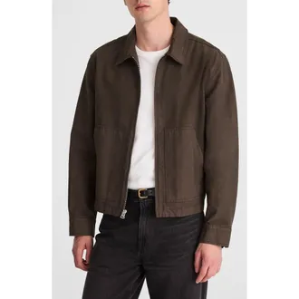 Madewell Cotton Canvas Zip Jacket in Mocha Brown at Nordstrom, Size Xx-Large