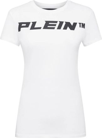 Philipp Plein Tops, Dames, Wit, XS, Katoen, T-shirt Ronde Hals SS