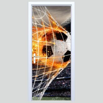 OEM Pegatina De Tela Para Puerta Con Dise&ntilde;o De F&uacute;tbol Intenso 469pd