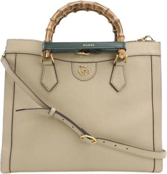 Gucci Pre-owned Tote Bag - Dames - Vintage Handtas - Beige - ONE Size - Leer - Vintage
