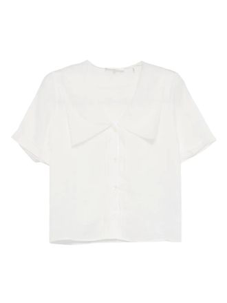 Frame Denim scallop-sailor top - White
