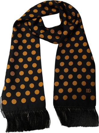 Dolce & Gabbana Polka Dot Silk Scarf - Black