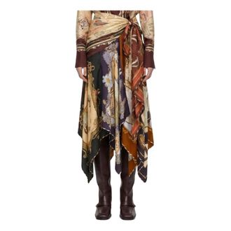 Zimmermann Valiant Draped Scarf Skirt - Dames - Rokken - Veelkleurig - Maat: S Zijde