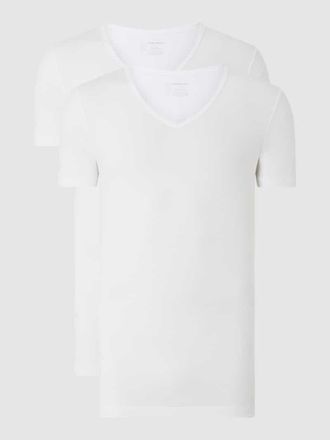 Schiesser T-Shirt mit Stretch-Anteil im 2er-Pack in Weiss, Größe XXL