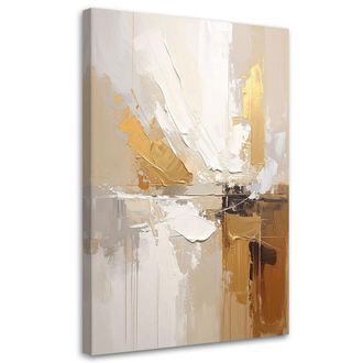 Feeby Impresi&oacute;n De Imagen Abstracci&oacute;n Luminosa En Beige Con Delicados Toques Dorados 70x100