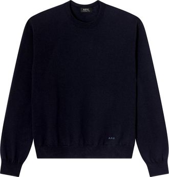A.P.C. Pull Matthieu - Heren - Ronde hals truien - Blauw - M - Wol - Truien & Vesten
