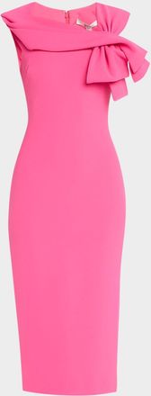 Badgley Mischka Bow-Front Midi Sheath Dress