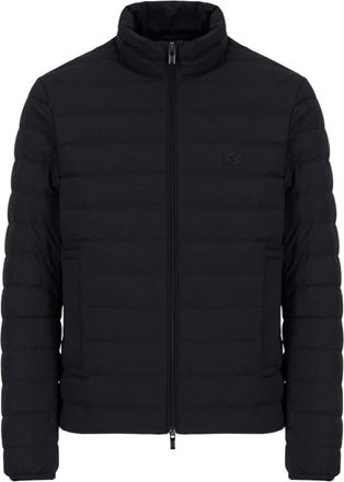 Emporio Armani Paddedylon High Neck Black Puffer Jacket - Heren - Jassen - Zwart - Maat: S Nylon